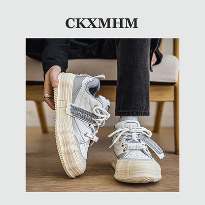 Platform Strap Lace-Up Chunky Sneakers