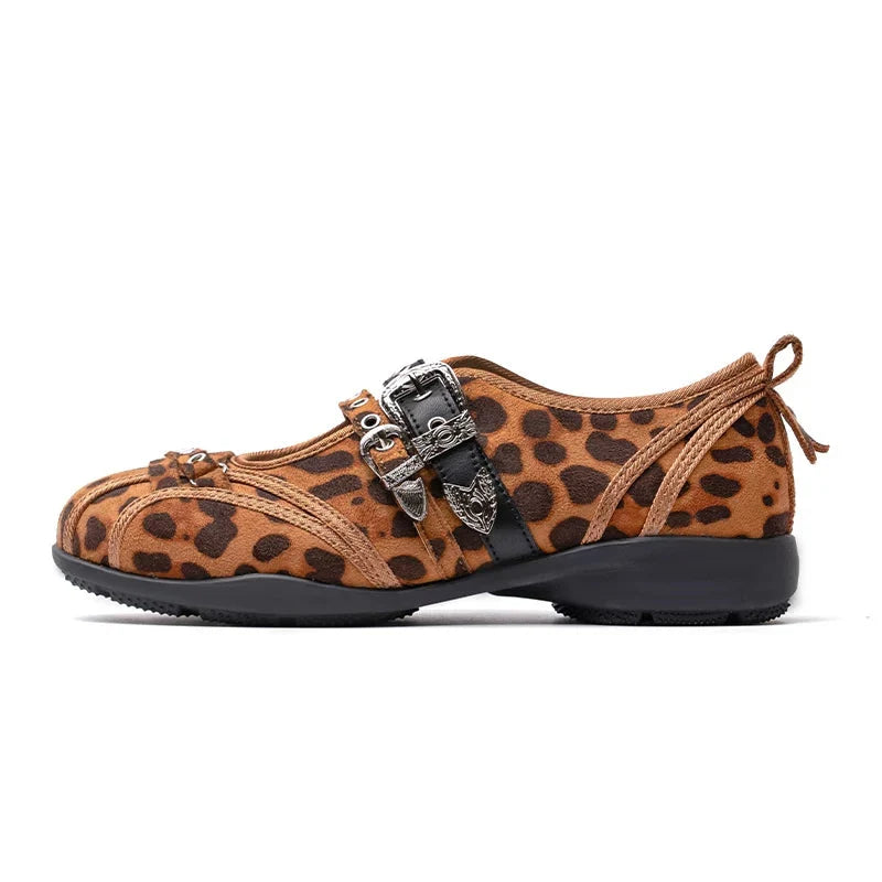 Noir Rivet Harness Flats