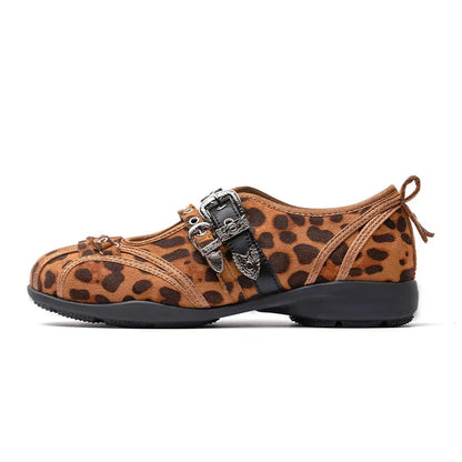 Noir Rivet Harness Flats