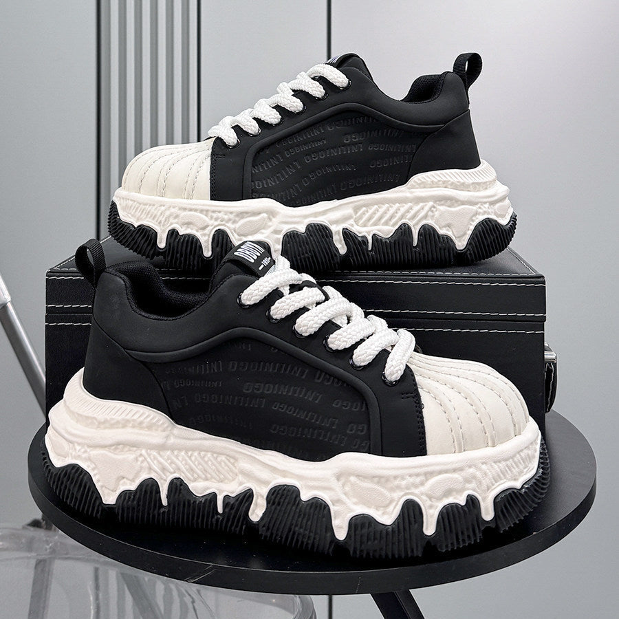 Shell Toe Embossed Chunky Sole Sneakers