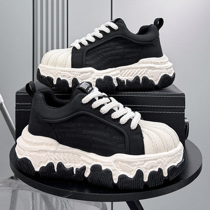 Shell Toe Embossed Chunky Sole Sneakers