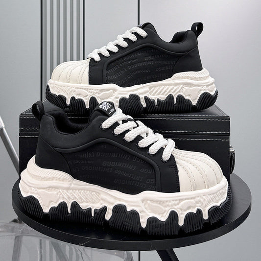 Shell Toe Embossed Chunky Sole Sneakers