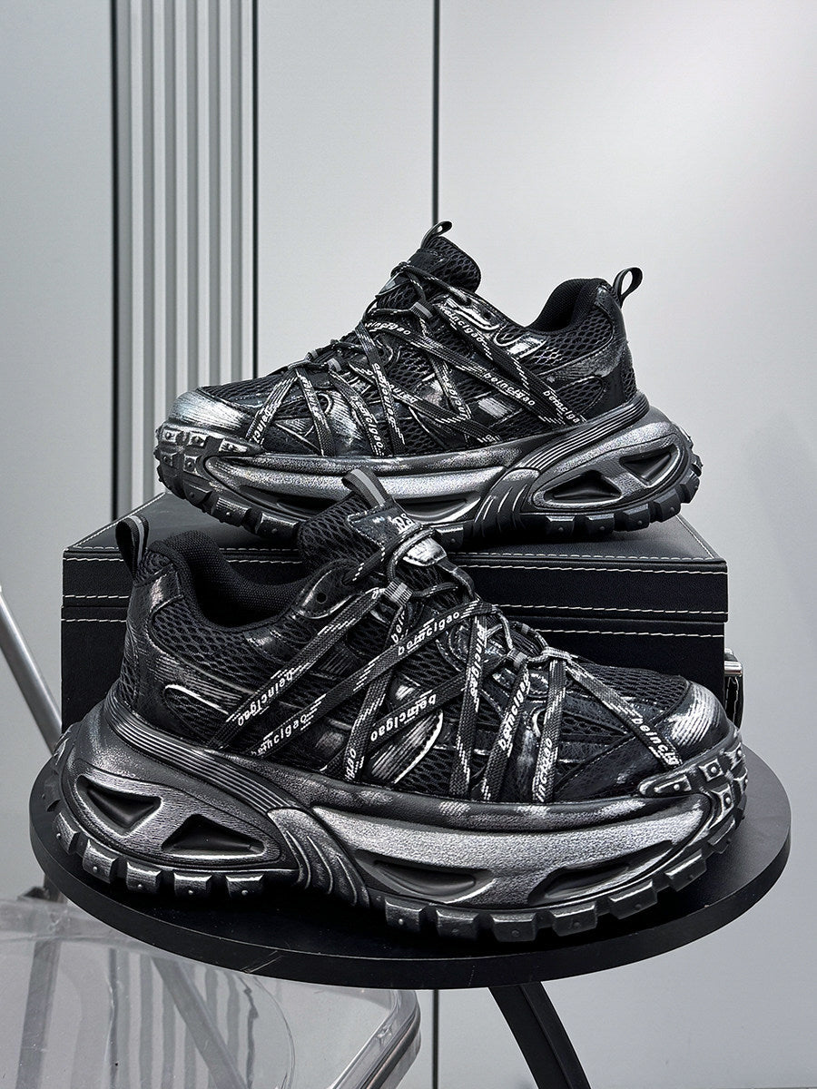 Mesh Rope Lace Chunky Sole Sneakers