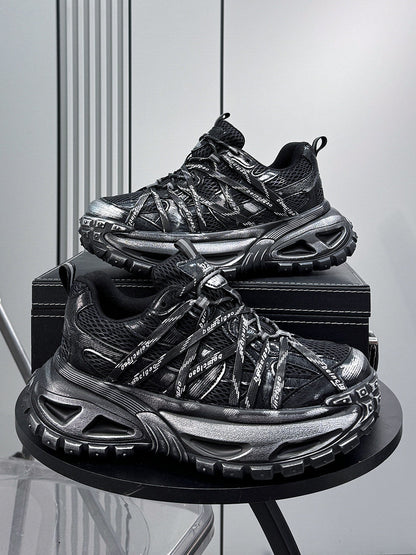 Mesh Rope Lace Chunky Sole Sneakers