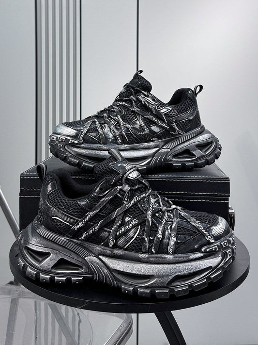 Mesh Rope Lace Chunky Sole Sneakers