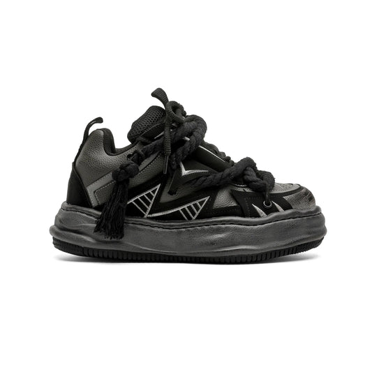 Distressed Rope-Lace Chunky Sneakers