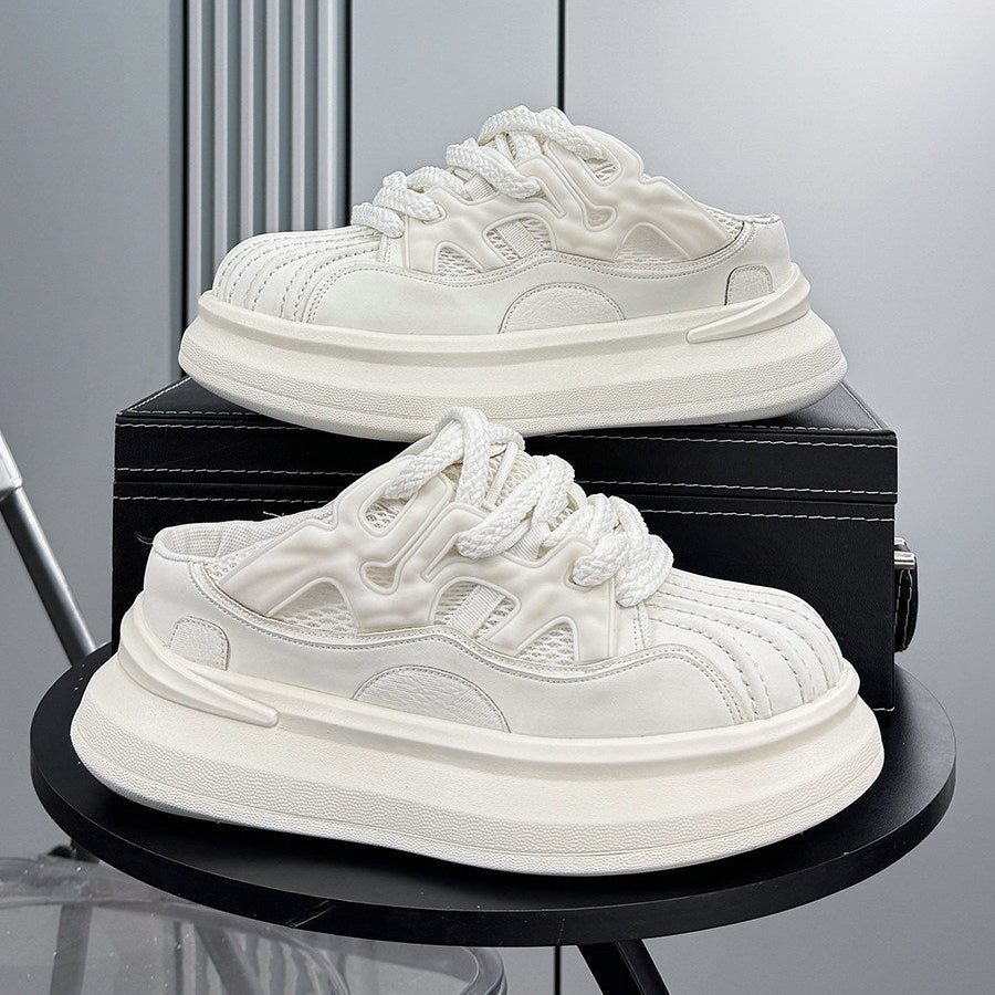 Thick-Sole Shell-Toe Slip-On Shoes