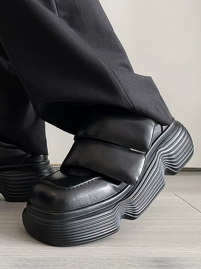 Square Toe Chunky Sole Velcro Dad Sneakers