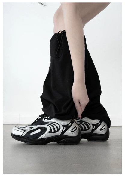 Silver Pulse Mesh Runner Sneakers