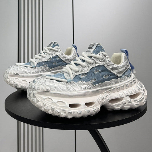 Denim Embroidery Air Sole Chunky Sole Sneakers WN24693