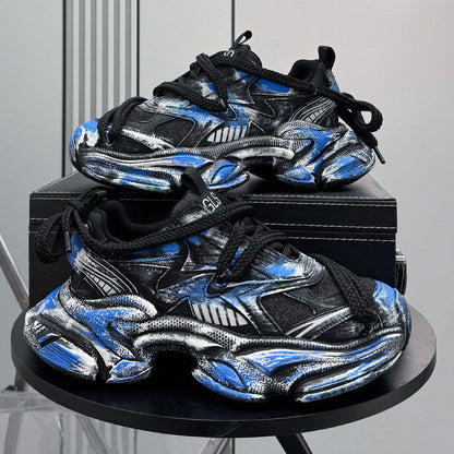 Paint Splash Air Sole Chunky Sole Sneakers