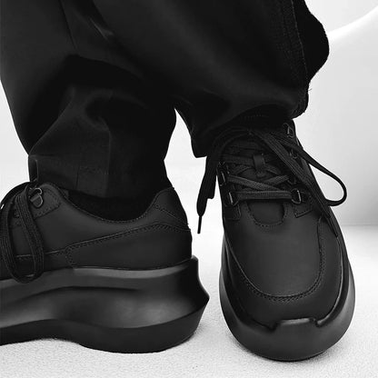 Matte Thick Sole PU Leather Derby Shoes