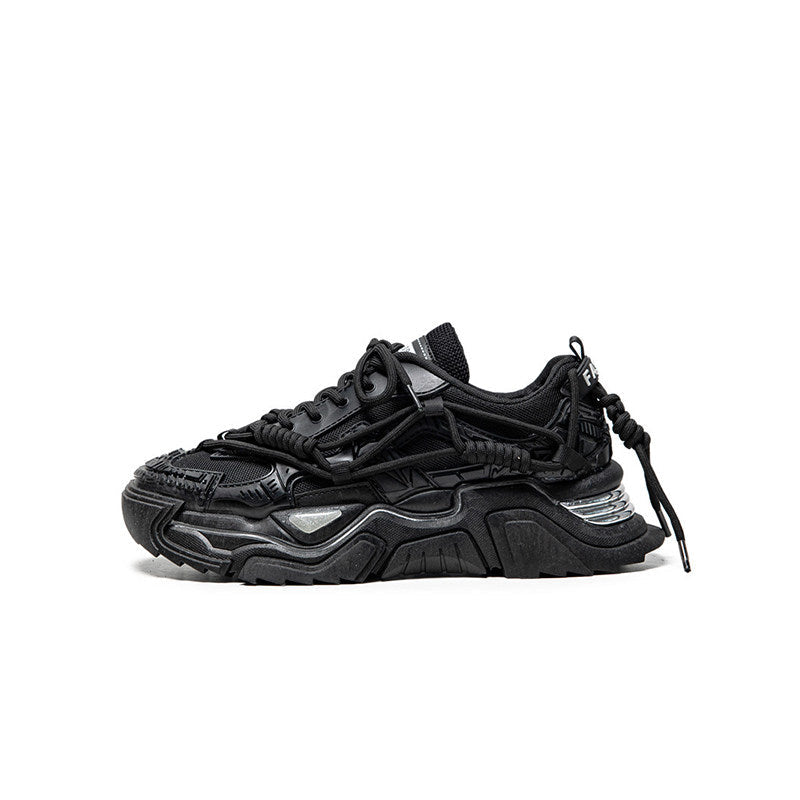 Layered Panel Chunky Lace-Up Sneakers
