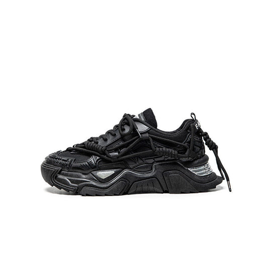 Layered Panel Chunky Lace-Up Sneakers