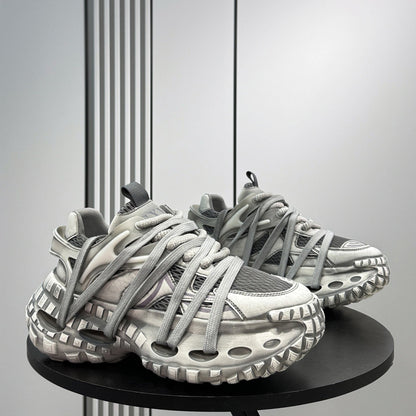 Chunky Platform Height Increase Breathable Sneakers
