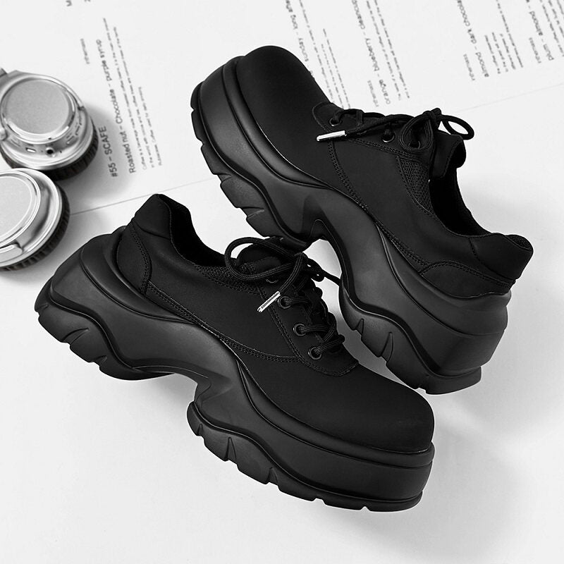 Platform Thick Sole Lace-Up Sneakers