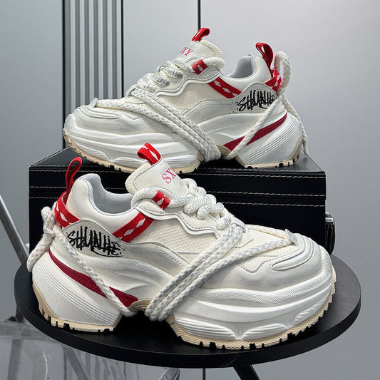 Rope Lace Washed Chunky Sole Sneakers