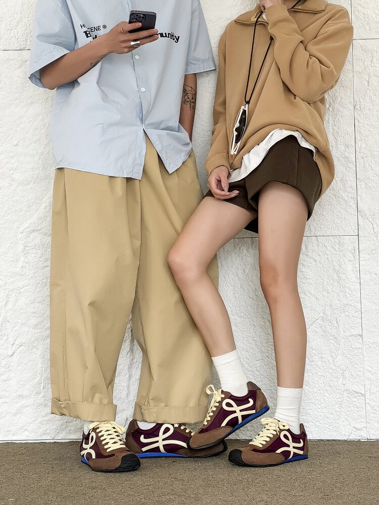 Suede Panel Lace Up Sneakers
