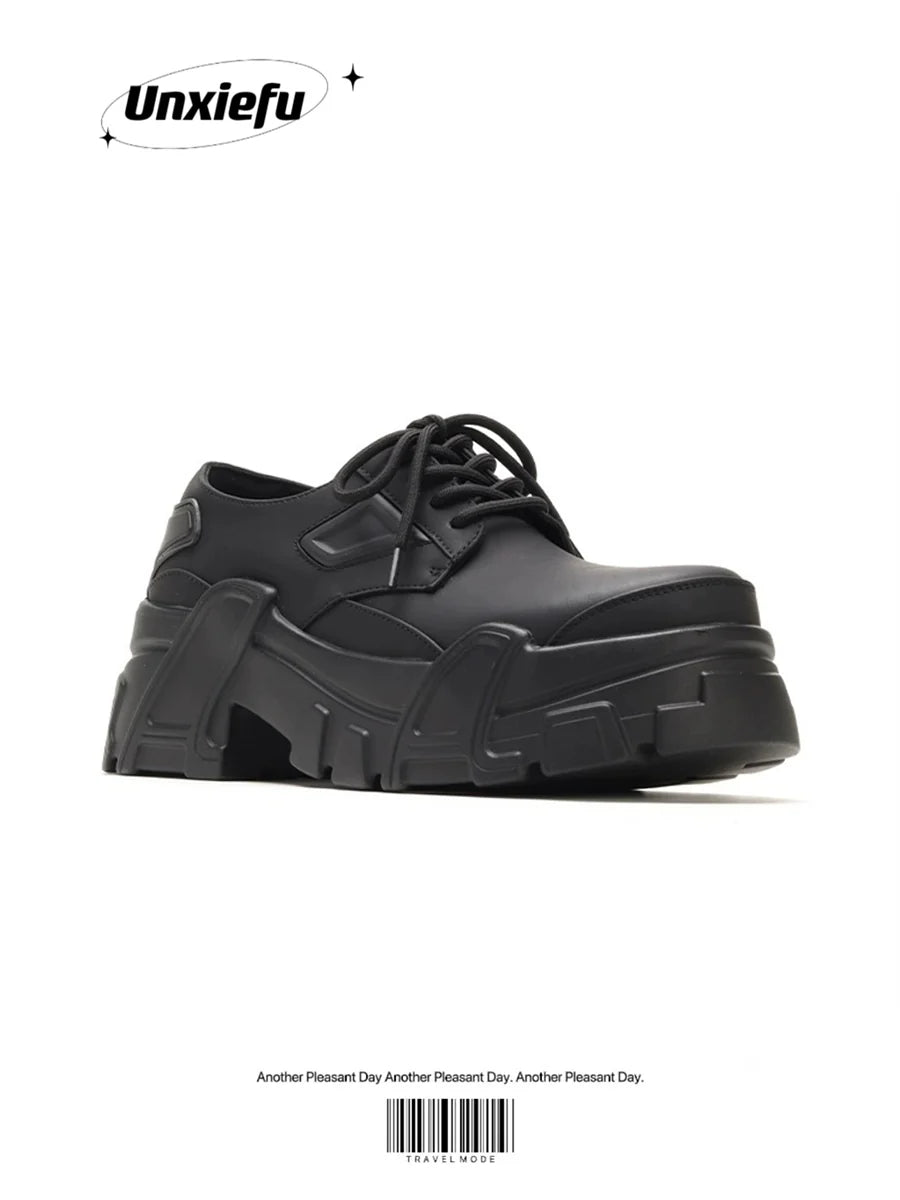 Blade Chunky Sole Leather Derby Dad Shoes WN20778