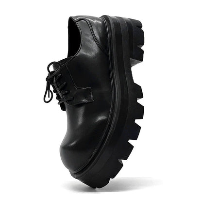 Chunky Sole Derby Round Toe Shoes