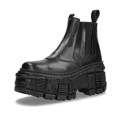 Chunky Sole Design PU Leather Boots
