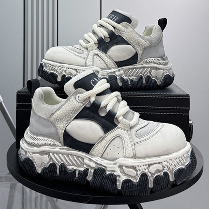 Panel Rope Lace Chunky Sole Sneakers