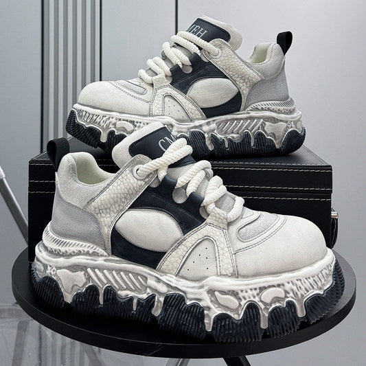 Panel Rope Lace Chunky Sole Sneakers