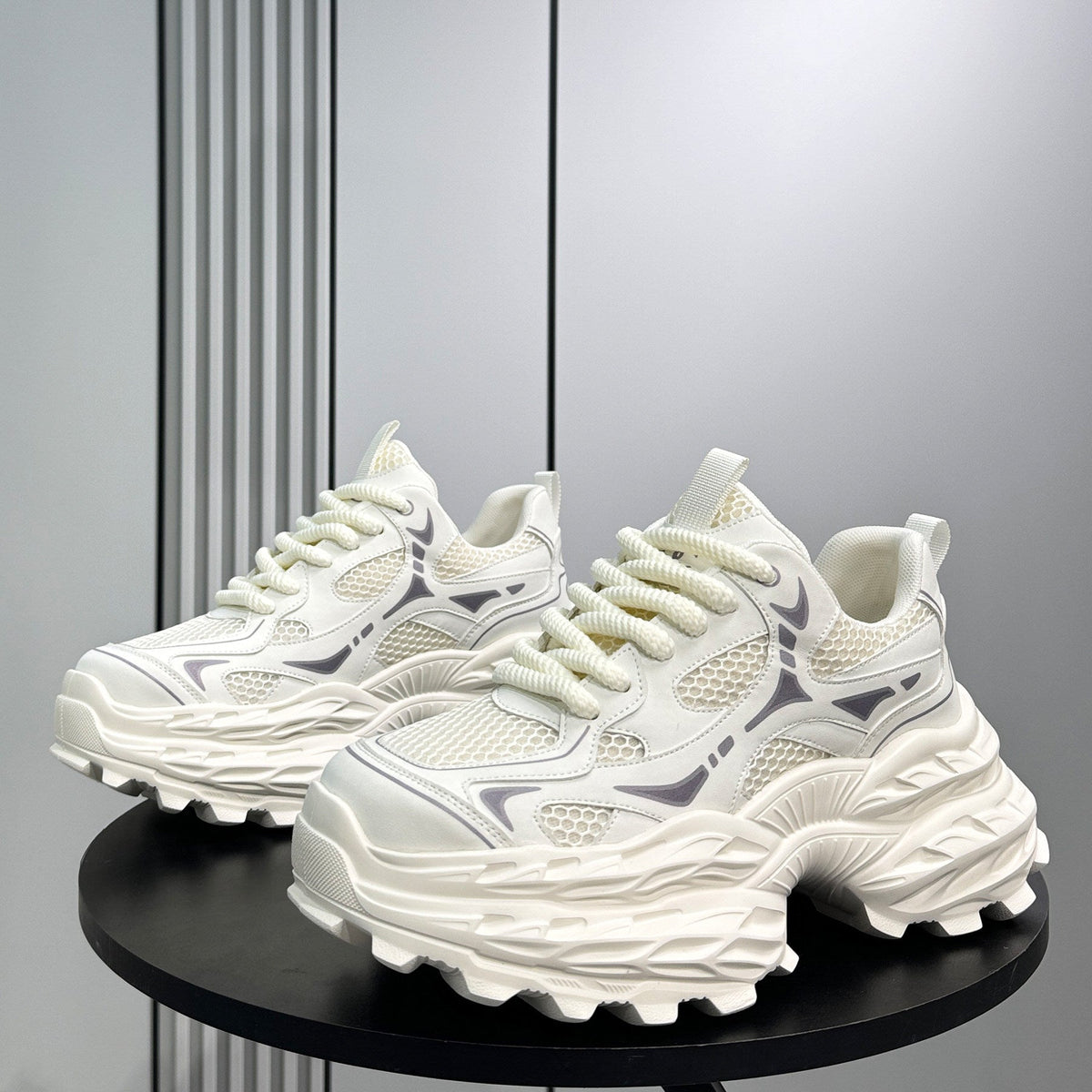 Mesh Panel Chunky Sole Sneakers