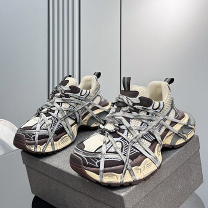 Mesh Strap Metallic Sneakers