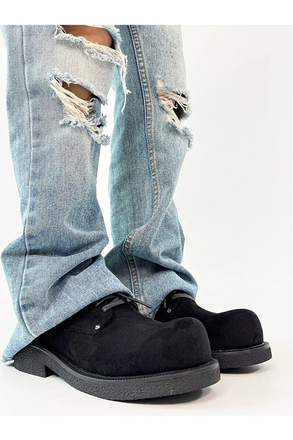 Chunky Suede Platform Derby Shoes