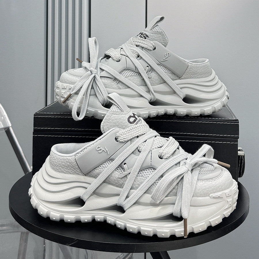 Mesh Strap Chunky Sole Slip-On Shoes
