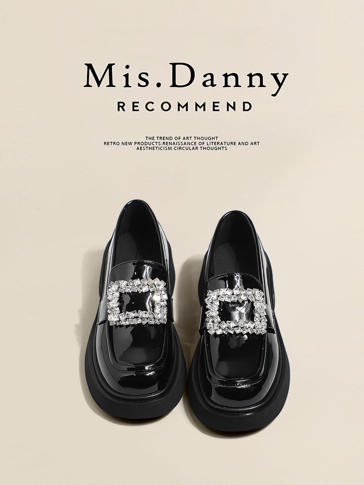 Round-Toe Platform PU Leather Loafers