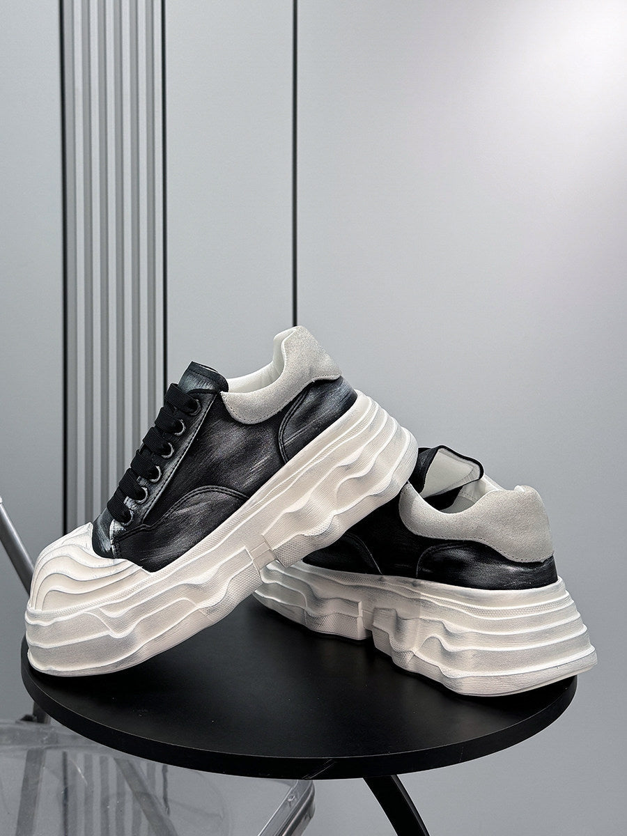 Washed Platform Chunky Sole Sneakers