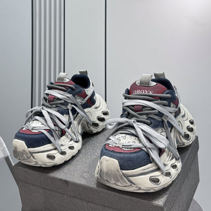 Damage Panel Chunky Sole Sneakers WN24592