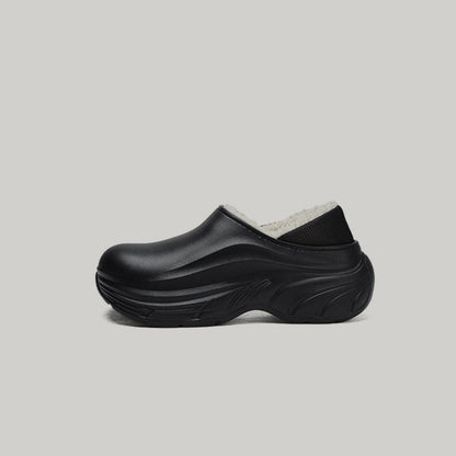 Fake Fur Lined Platform Slip-On Mules