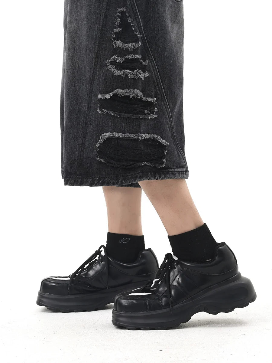 Square Toe Chunky Sole Dad Sneakers