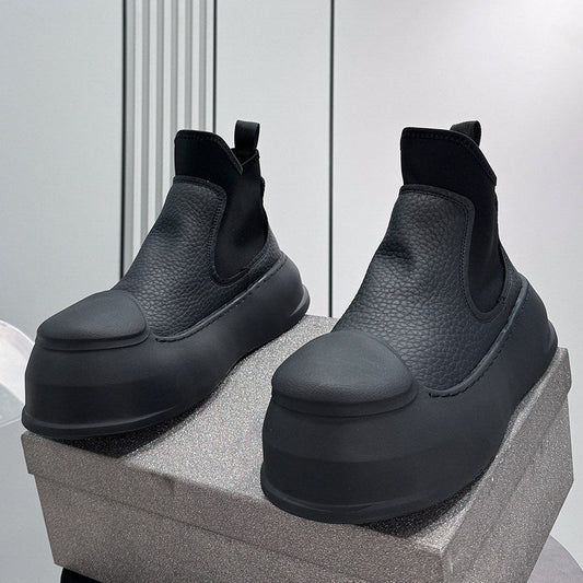 Side Gore Platform Chunky Sole Short Boots
