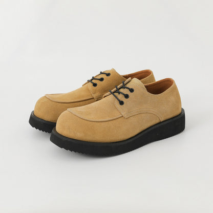 Thick Sole Lace-Up PU Leather Derby Shoes