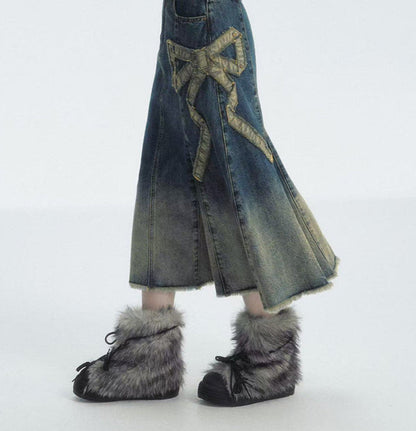 Fur Lined Chunky Sole Snow Boots