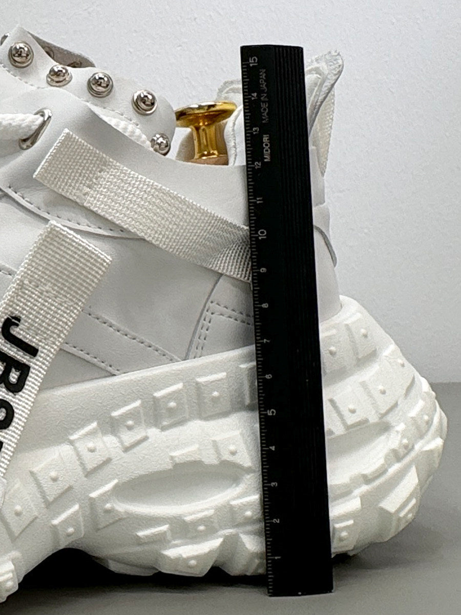 Chunky Platform Studded Lace-Up Sneaker Boots