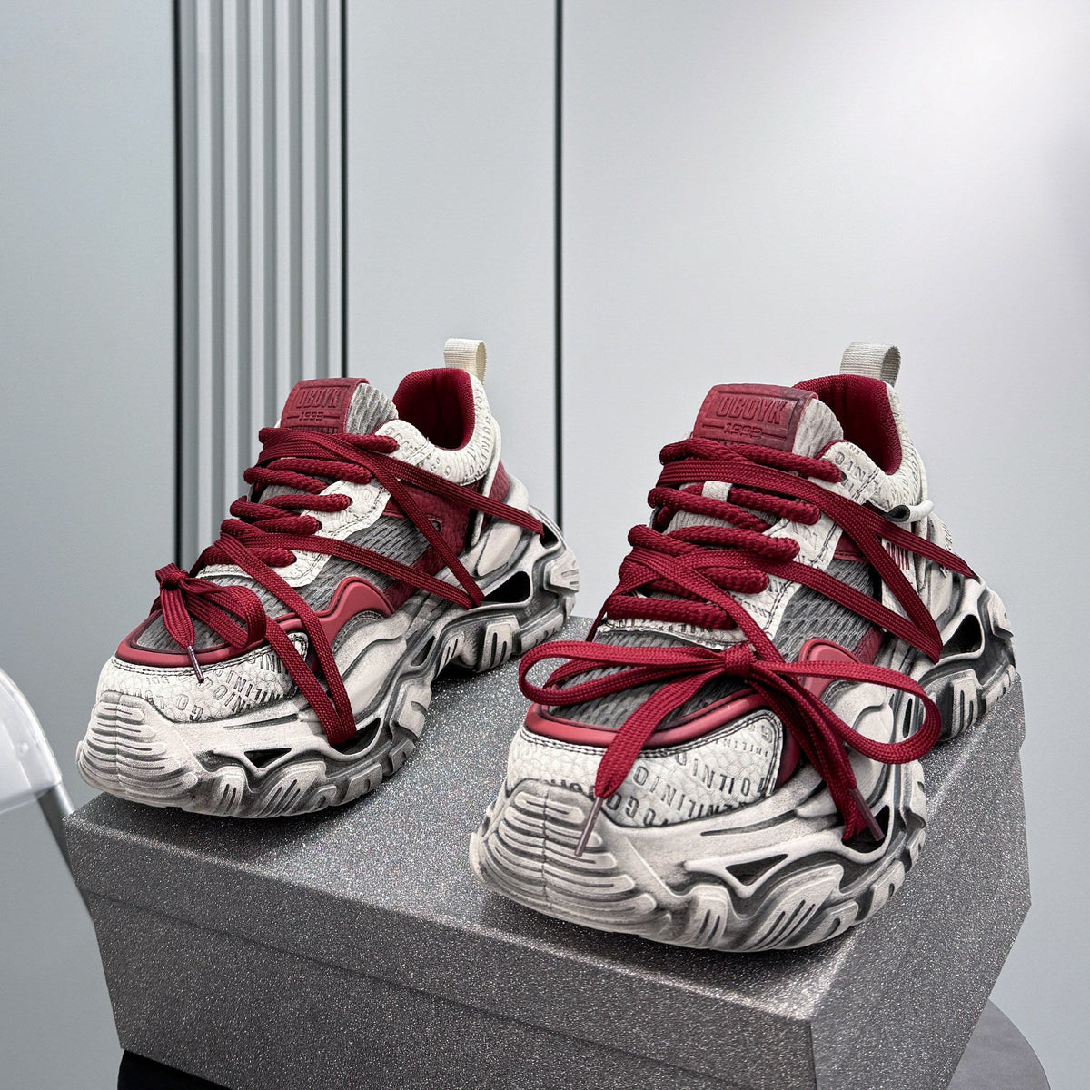 Graffiti Print Panel Chunky Sole Sneakers