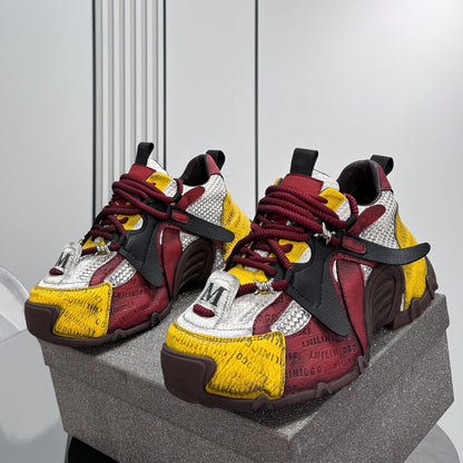 Embroidery Panel Chunky Sole Sneakers