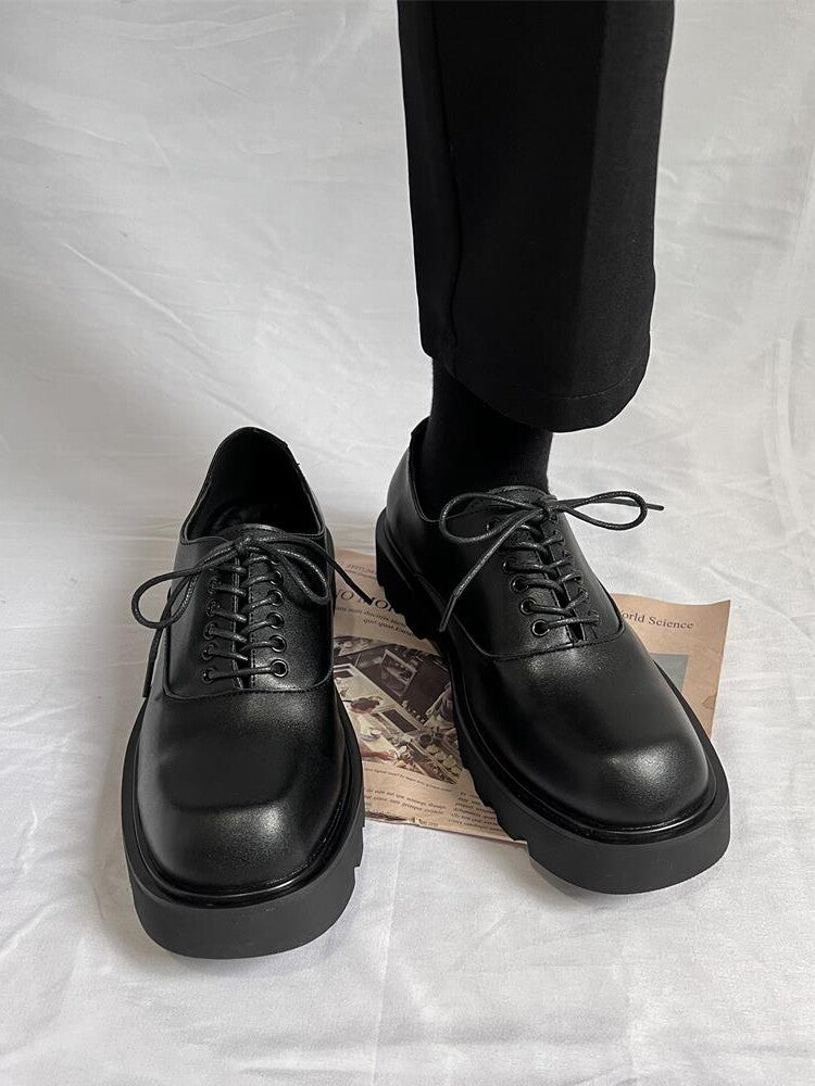 Lace Up Thick Sole Classic Round Toe Shoes