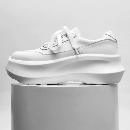 Matte Thick Sole PU Leather Derby Shoes
