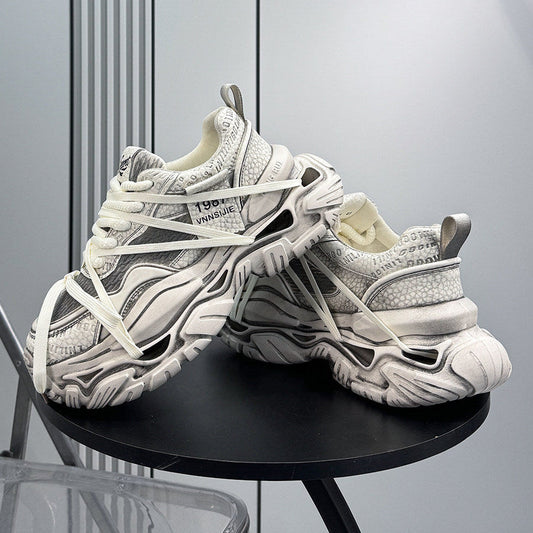 Platform Chunky Mesh Lace-Up Sneakers WN24827