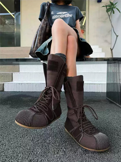 Black Knockout Pro Hybrid Velcro Boxing Trainer Boots