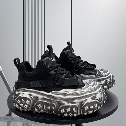 Strap Mesh Platform Chunky Sole Sneakers