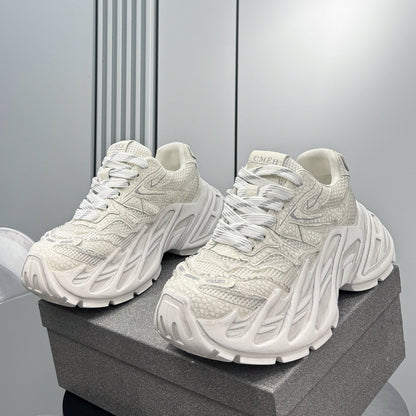 Mesh Washed Thick Sole Sneakers