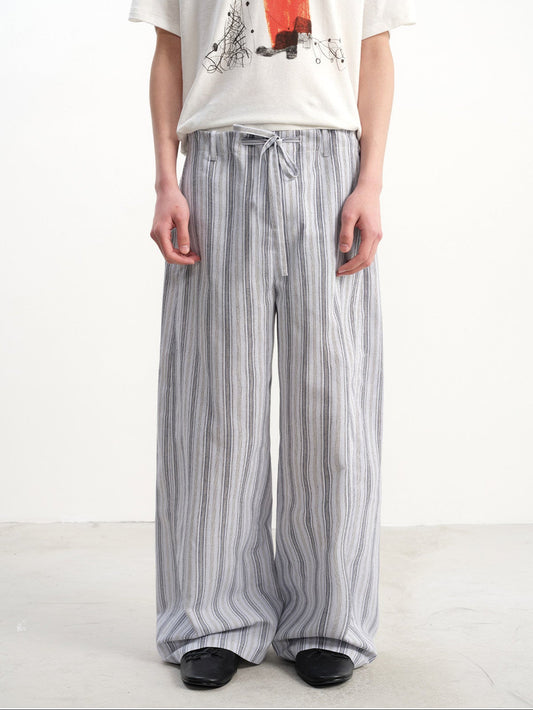 Striped Drawstring Casual Pants