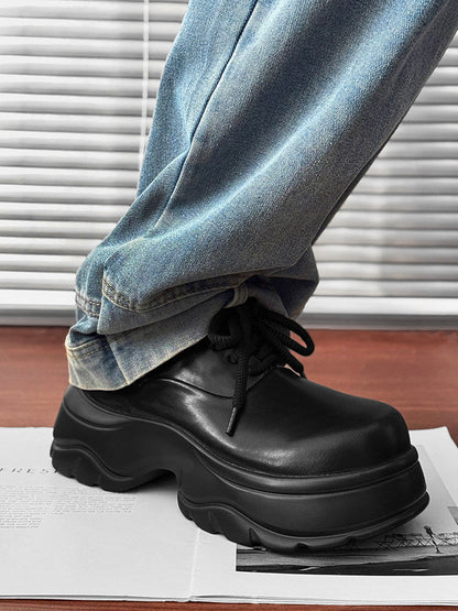 Platform Thick Sole Lace-Up Sneakers